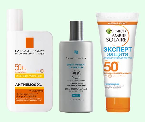 SPF Sensitive La Roche-Posay, SkinCeuticals, Garnier