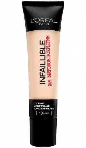 Стойкий тональный крем Infaillible 24ч матовое покрытие, L'Oreal Paris