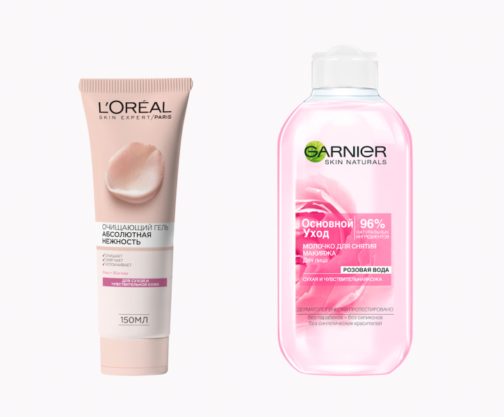 Очищающие средства с розовой водой L'Oréal Paris и Garnier