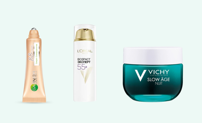 bb-крем вокруг глаз Garnier, крем Возраст эксперт скульптор L'Oreal Paris, ночной крем-маска slow age Vichy