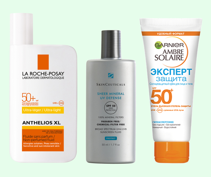 SPF Sensitive La Roche-Posay, SkinCeuticals, Garnier