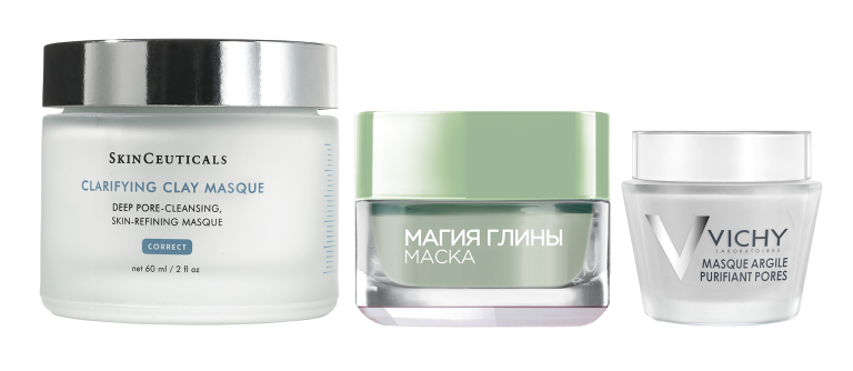 «Магия глины» Очищение и матирование, L'Oreal Paris, Clarifying Clay Masque, Skinceuticals, Минеральная маска с глиной, очищающая поры, Vichy