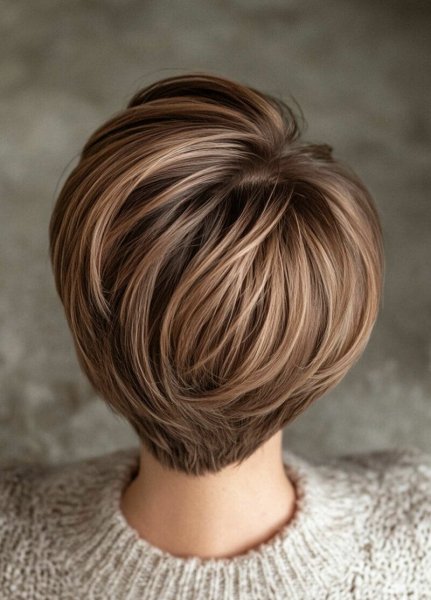 piksi-bob na svetlyh volosah sverhu