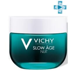 VICHY SLOW AGE Восстанавливающий ночной крем и маска для интенсивной оксигенации кожи, 50 мл
