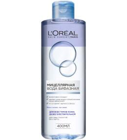 L'Oreal Paris Мицеллярная вода для снятия макияжа, Бифазная, для всех типов кожи, 400 мл
