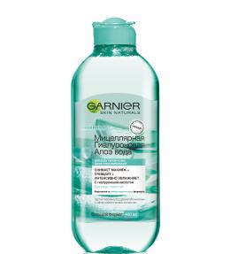 Garnier Мицеллярная Гиалуроновая Алоэ Вода для ежедневного очищения, демакияжа, увлажнения, сияния и красоты всех типов кожи, включая чувствительную, 400 мл