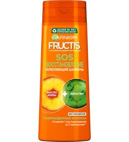 Garnier Fructis Укрепляющий шампунь для волос Фруктис, SOS Восстановление, для поврежденных волос, 400 мл