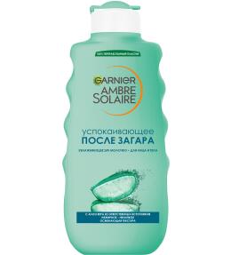 Фото продукта: Garnier Тающее молочко после загара Ambre Solaire, увлажнение 24 ч, успокаивающее, нежирное, с алоэ вера, 200 мл