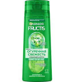 Фото продукта: Garnier Fructis Укрепляющий шампунь для волос Фруктис, Огуречная Свежесть, для волос, склонных к жирности, 400 мл