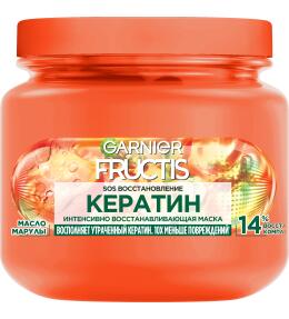 Фото продукта: Garnier Fructis Маска для волос Фруктис, SOS Восстановление, реанимирующая, для секущихся и поврежденных волос, 320 мл