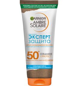Фото продукта: Garnier/Легкое солнцезащитное молочко Ambre Solaire, Эксперт Защита, SPF 50+, гипоаллергенное, водостойкое, 175 мл