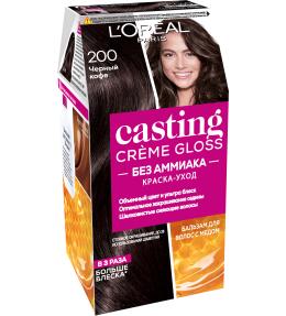 Фото продукта: L'Oreal Paris Стойкая краска-уход для волос "Casting Creme Gloss" без аммиака, оттенок 200, Черный кофе