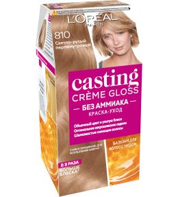 Фото продукта: L'Oreal Paris Стойкая краска-уход для волос "Casting Creme Gloss" без аммиака, оттенок 810, Перламутровый русый