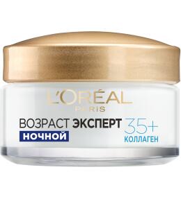 Фото продукта: L'Oreal Paris Ночной крем для лица "Возраст эксперт 35+" увлажняющий, против морщин, 50 мл