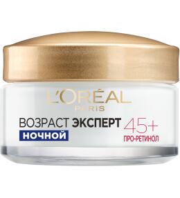 Фото продукта: L'Oreal Paris Ночной крем для лица "Возраст эксперт 45+", против морщин, лифтинг-уход, 50 мл