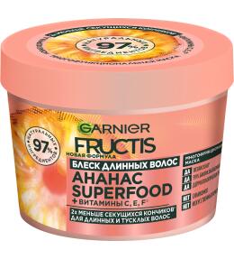 Фото продукта: Garnier Fructis Маска для волос 3в1 "Superfood Ананас", для длинных и тусклых волос, 390 мл