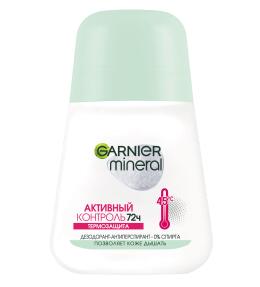 Фото продукта: Garnier Дезодорант-антиперспирант роликовый для тела Mineral Активный контроль 72ч. Термозащита, женский, 50 мл