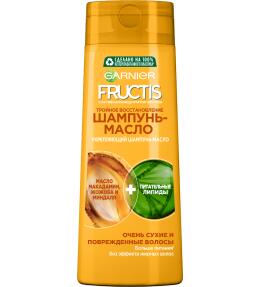 Фото продукта: Garnier Fructis Шампунь-масло Фруктис Тройное Восстановление с маслами для очень сухих и поврежденных волос, 400 мл