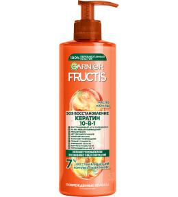 Фото продукта: Garnier Fructis SOS Спасатель волос 10 в 1 Комплексный несмываемый крем-уход против ломкости и секущихся кончиков для термозащиты и восстановления поврежденных волос, 400 мл