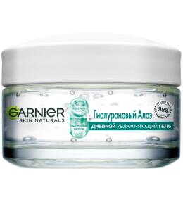 Фото продукта: Garnier Skin Naturals Гиалуроновый Алоэ-гель для лица, увлажняющий дневной крем с алоэ вера и гиалуроновой кислотой для интенсивного увлажнения и упругости нормальной и смешанной кожи, 50 мл