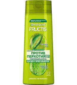 Фото продукта: Garnier Fructis Шампунь для волос Фруктис, Против перхоти 2в1, для всех типов волос, 250 мл с зеленым чаем и пироктон оламином