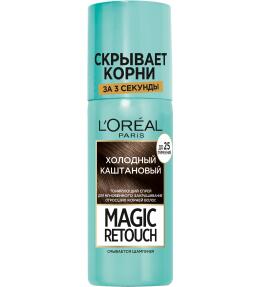 Фото продукта: L'Oreal Paris Тонирующий спрей для мгновенного закрашивания отросших корней Magic Retouch, оттенок Холодный каштановый, 75 мл