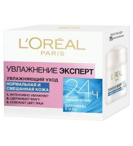 Фото продукта: L'Oreal Paris Крем для лица "Увлажнение Эксперт" для нормальной и смешанной кожи, 50 мл