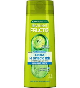 Фото продукта: Garnier Fructis Шампунь для волос Фруктис, Сила и Блеск 2в1, укрепляющий, для нормальных волос, 400 мл с Экстрактом Грейпфрута