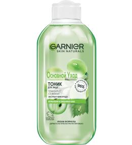 Фото продукта: Garnier Тоник для лица "Основной уход, Экстракт Винограда", освежающий,  для нормальной и смешанной кожи, 200 мл
