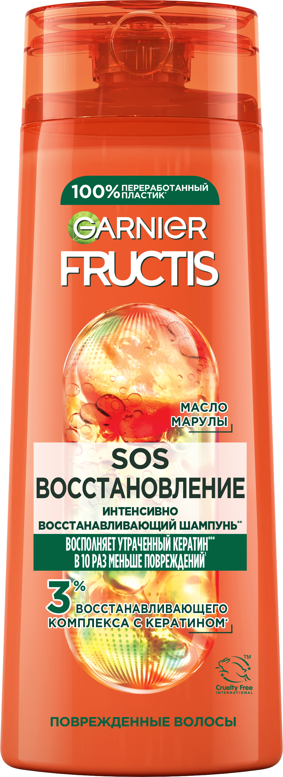 Фото продукта: Garnier Fructis Шампунь для волос Фруктис SOS Восстановление, 400 мл