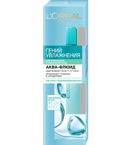Фото продукта: L'Oreal Paris Аква-флюид для лица "Гений Увлажнения" для нормальной и смешанной кожи, 70 мл, с экстрактом Алоэ