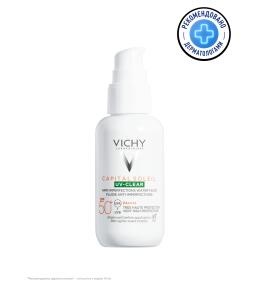 Фото продукта: VICHY CAPITAL SOLEIL UV-CLEAR Невесомый солнцезащитный флюид для лица против несовершенств SPF 50+, 40 мл