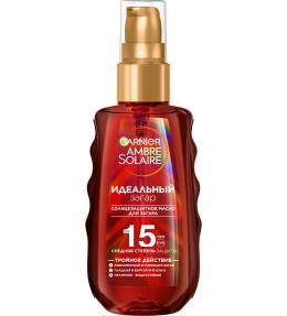 Фото продукта: Garnier Солнцезащитное масло для загара Ambre Solaire "Идеальный загар" SPF 15