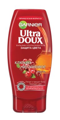 Фото продукта: Garnier Бальзам-ополаскиватель "Ultra Doux, Клюква и аргановое масло", для окрашенных или мелированных волос, 200 мл