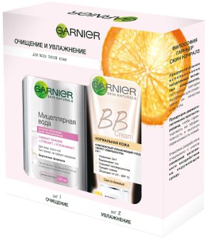 Фото продукта: Набор Garnier Мицеллярная вода для всех типов кожи, 125 мл + BB крем "Секрет Совершенства" светло-бежевый -50%