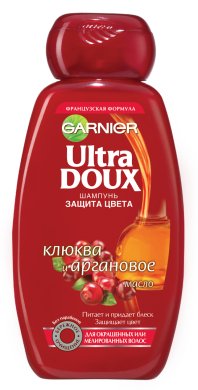 Фото продукта: Garnier Шампунь "Ultra Doux, Клюква и аргановое масло", для окрашенных или мелированных волос, 200 мл