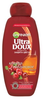 Фото продукта: Garnier Шампунь "Ultra Doux, Клюква и аргановое масло", для окрашенных или мелированных волос, 400 мл
