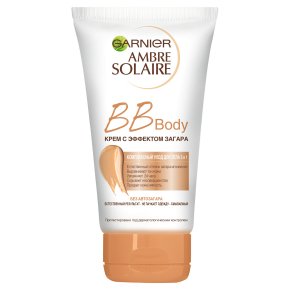 Фото продукта: Garnier BB Body Крем с эффектом загара Ambre Solaire, комплексный уход для тела 5 в 1, без автозагара, 150 мл
