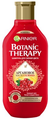 Фото продукта: Garnier Шампунь "Botanic Therapy, Клюква и аргановое масло" для окрашенных и мелированных волос, 400 мл