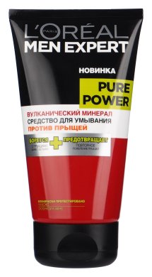 Фото продукта: L’Oreal Paris Men Expert Средство для умывания «Pure Power» против прыщей, 150 мл