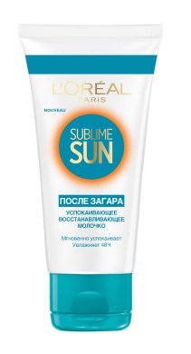Фото продукта: L'Oreal Paris Успокаивающее восстанавливающее молочко после загара Sublime Sun, увлажнение на 48 часов, 50 мл