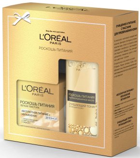 Фото продукта: L'Oreal Paris Подарочный набор:Дневной крем для лица "Роскошь Питания", 50мл+ Очищающий тоник "Роскошь Питания, Экстраординарное Масло", 200 мл