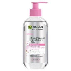 Фото продукта: Garnier Мицеллярный гель, очищающее средство для лица, для всех типов кожи, 200 мл