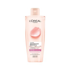 Фото продукта: L'Oreal Paris Очищающий тоник "Абсолютная нежность", для сухой и чувствительной кожи, 200 мл, с экстрактами Розы и Жасмина