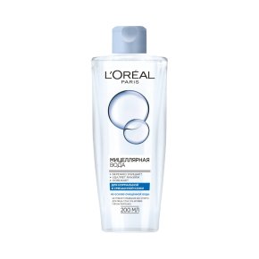 Фото продукта: L'Oreal Paris Мицеллярная вода для снятия макияжа, для нормальной и смешанной кожи, гипоаллергенно, 200 мл