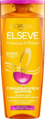 Фото продукта: L'Oréal Paris Elseve Шампунь для волос "Эльсев, Роскошь 6 масел", глянцевый блеск, для волос, лишенных блеска, 400 мл