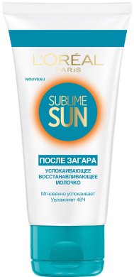 Фото продукта: L'Oreal Paris Успокаивающее восстанавливающее молочко после загара Sublime Sun, увлажнение на 48 часов, 200 мл