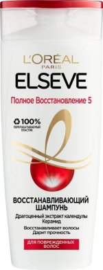 Фото продукта: L'Oreal Paris Elseve Шампунь для волос "Полное восстановление 5",  для поврежденных волос, 400 мл