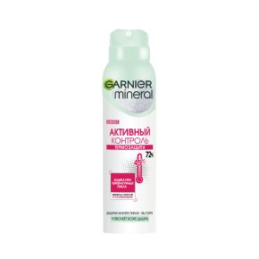 Фото продукта: Garnier Дезодорант-антиперспирант спрей для тела Mineral Активный контроль. Термозащита 72ч, женский, 150 мл