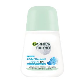 Фото продукта: Garnier Дезодорант-антиперспирант роликовый для тела Mineral Антибактериальный эффект 48ч, женский, 50 мл